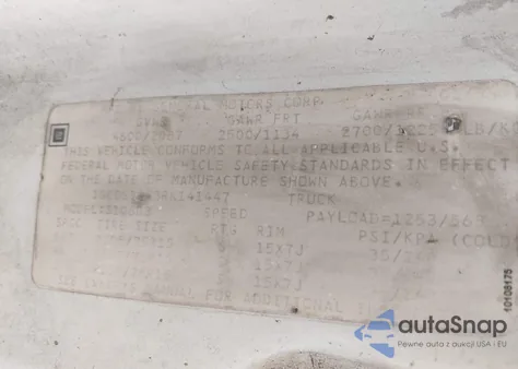 1994 Chevrolet S Truck S10 from USA, damaged, VIN 1GCCS14W3RK141447